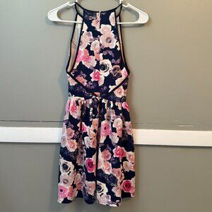 Pink and Blue Floral Dress